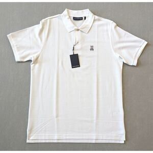 NWT Psycho Bunny Men's Classic Pique Polo Shirt White Size 6/L